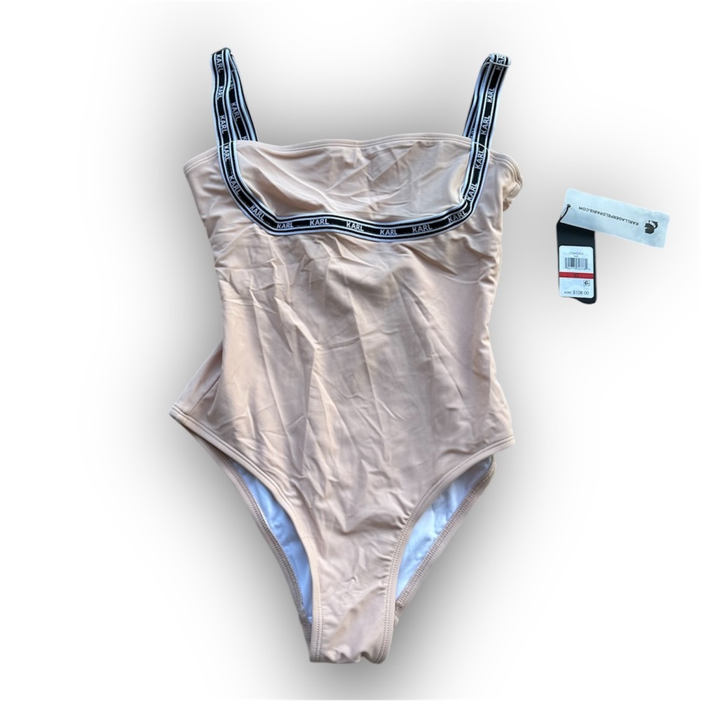 Karl Lagerfeld XS Swimsuit with Logo Straps